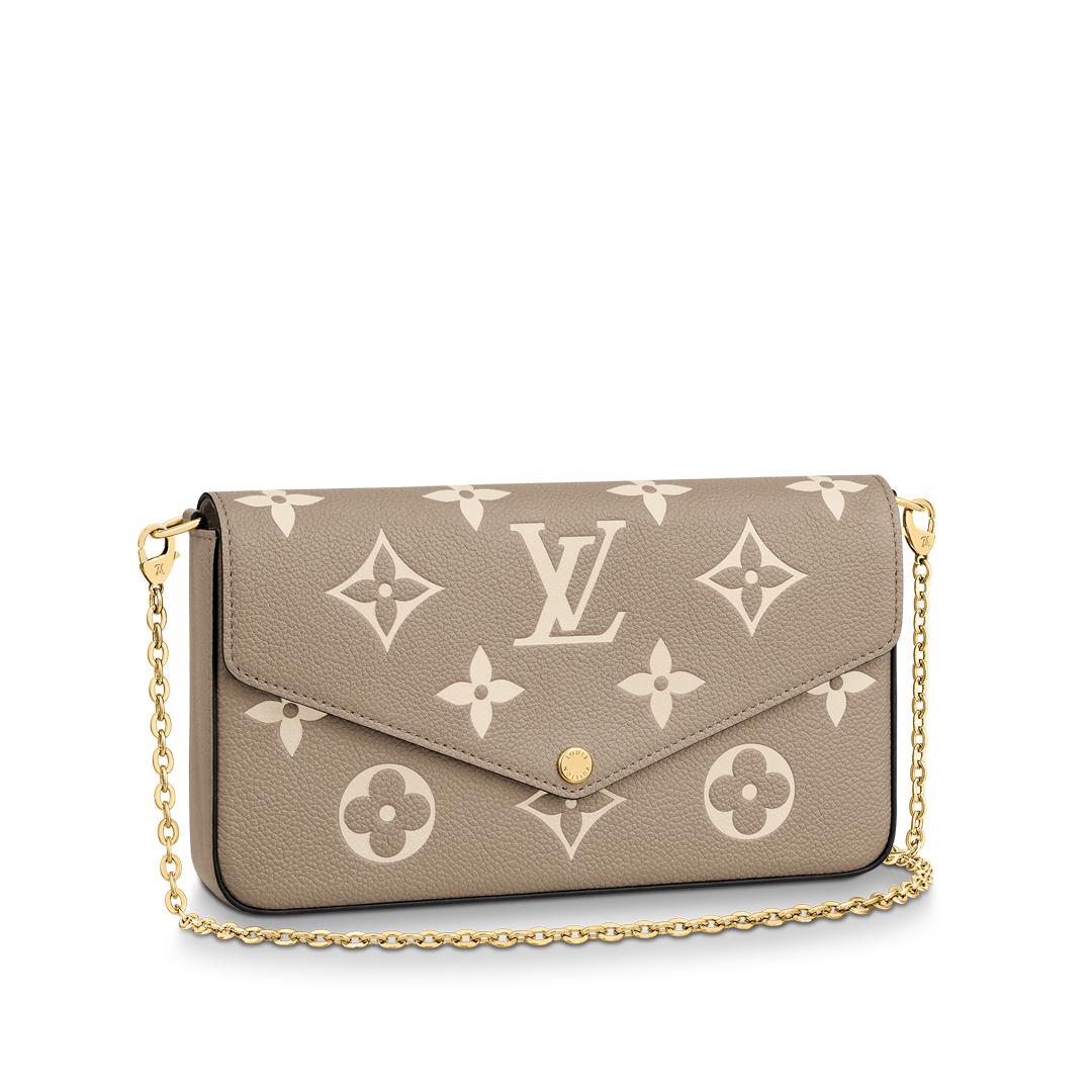 Louis Vuitton FELICIE POCHETTE Handbag Monogram Empreinte M69977 Dove/Cream